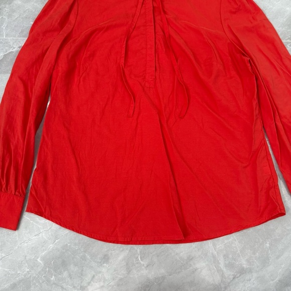 Women’s Merona Target Ruffle Neck Button Tie Long Sleeve Shirt Large - Picture 6 of 16